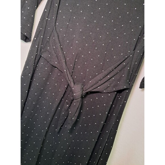 Latched Mama Nursing A-Line Tie Back Midi Dress Black White Polka Dot Size XS - Picture 5 of 10